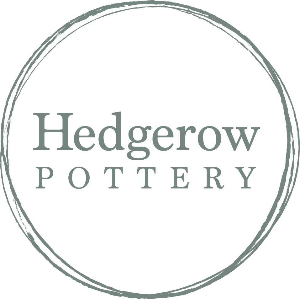 The Hedgerow Pottery mark: the wordmark inside a hand-drawn circle.